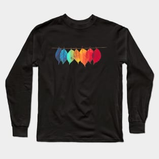 Rainbow Colored Leaves Long Sleeve T-Shirt